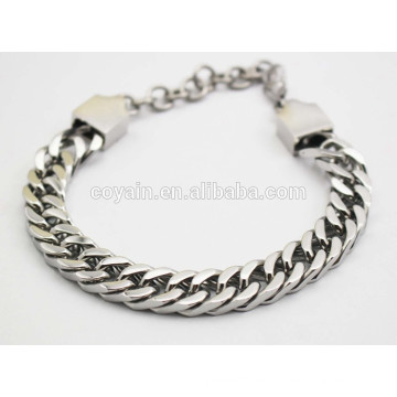 Corchete de langosta pulsera de plata de los hombres del acoplamiento de la cadena los 25cm